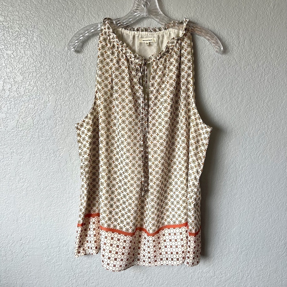 *FIRM PRICE* Max Studio tie gathered collar in a cool, lightweight fabric